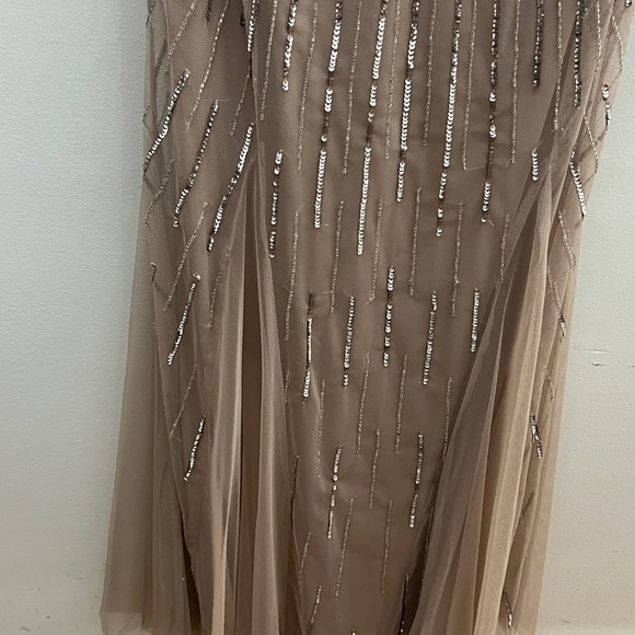 Beaded Champagne Evening Gown - Women's Formal Dress - Picture 7 of 11
